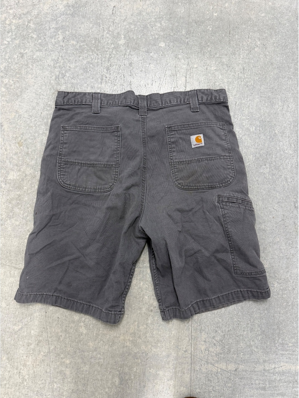 Carhartt Canvas Work Shorts Mens Gray Relaxed Fit Carpenter Utility Canvas